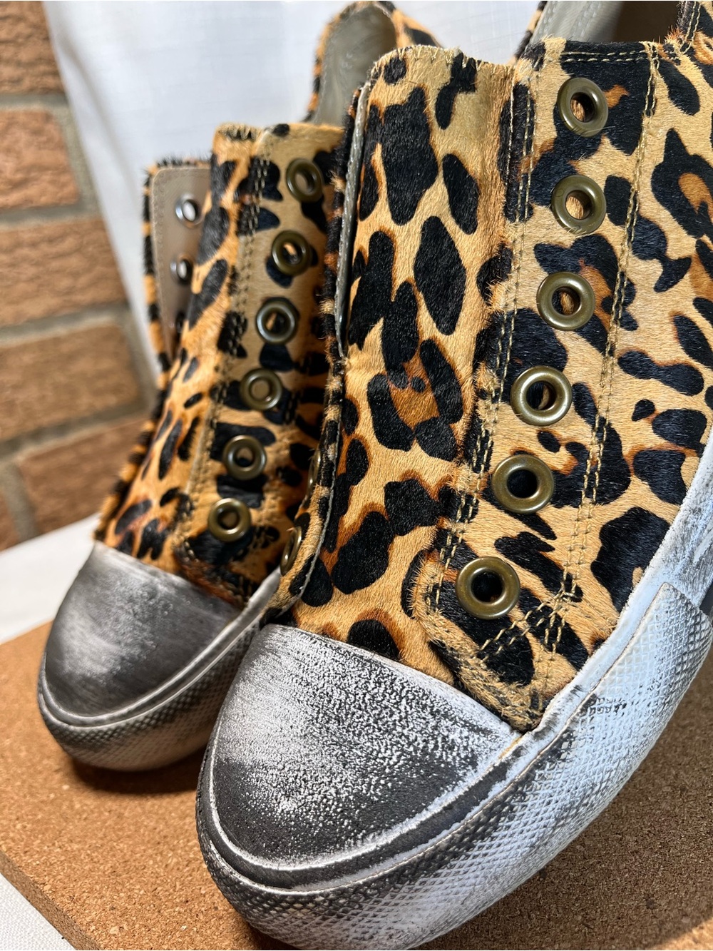 Naughty Monkey Leopard Pony Hair Sneakers • Size 8 ✅REAL 100% DYED PONY HAIR